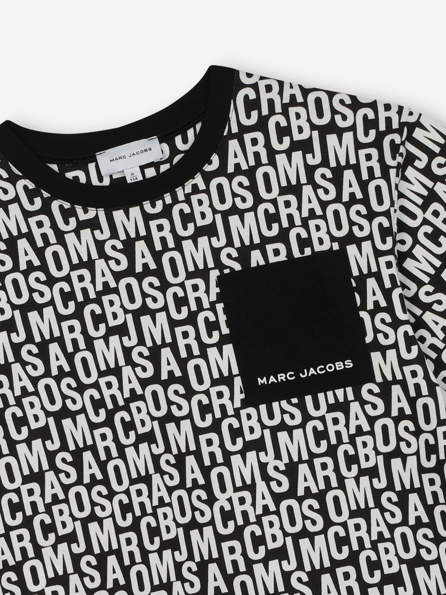 MARC JACOBS 儿童徽标口袋 T 恤（黑色）
