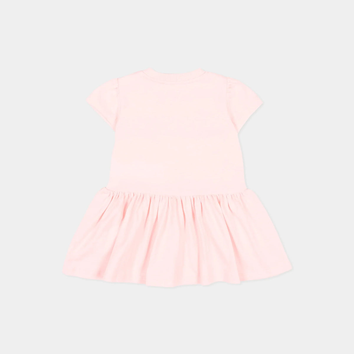 女婴浅粉色Logo棉连衣裙