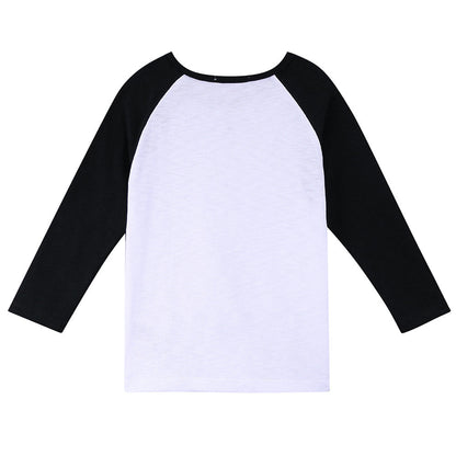 Baby Boys White Cotton T-Shirt With Black Cuffs