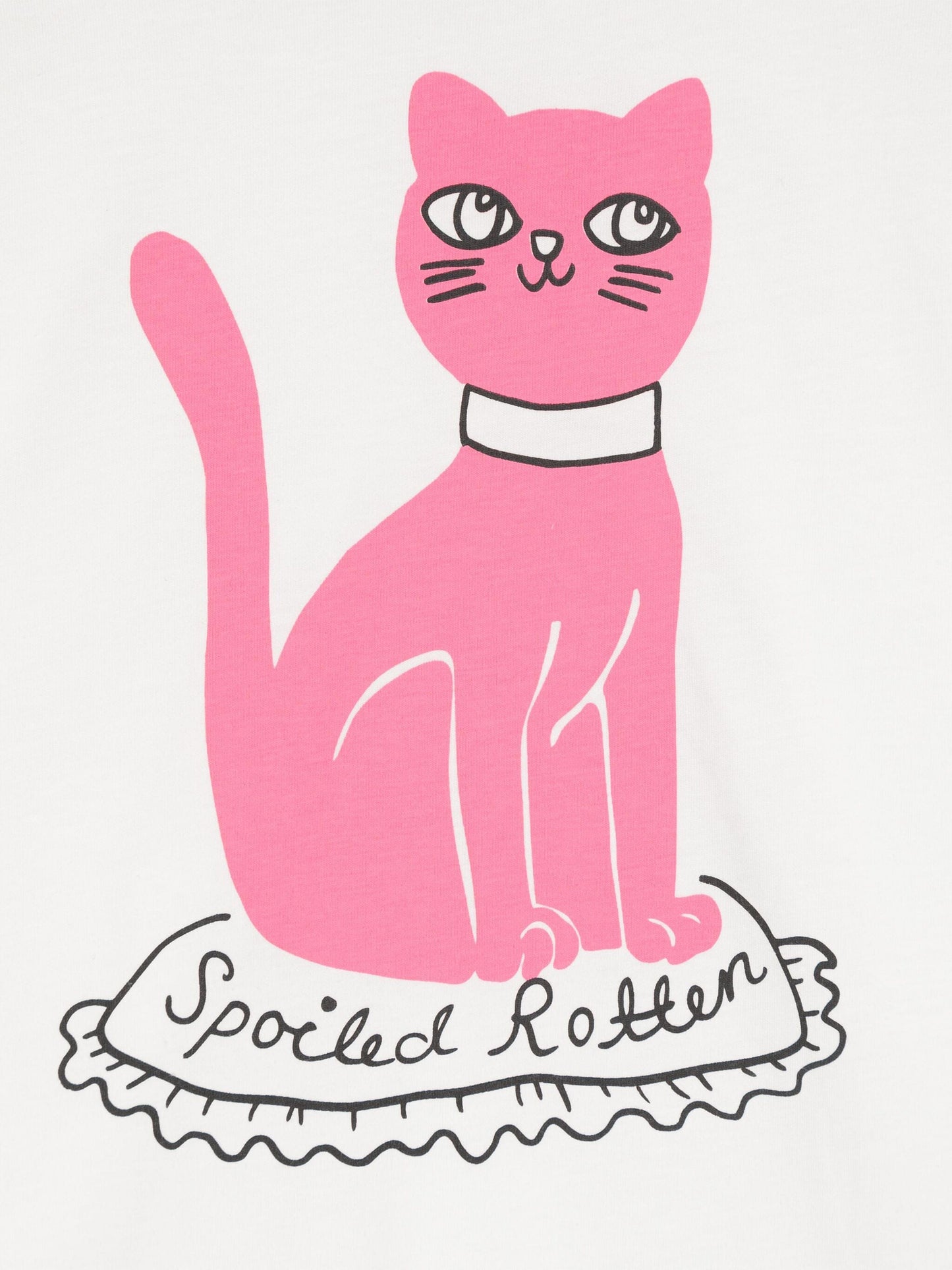 Mini Rodini Kids 白色猫咪 T 恤