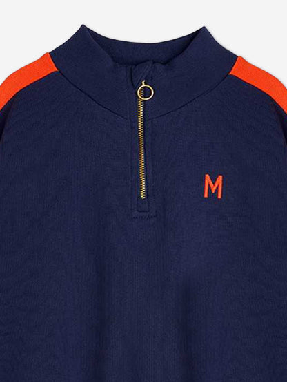 Boys Panel Embroidered Sweatshirt in Navy