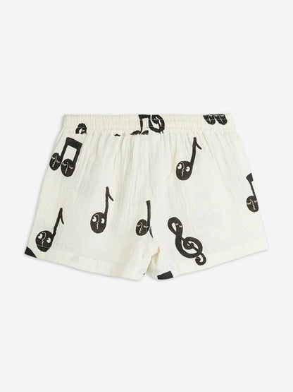 Kids Note AOP Muslin Shorts in White