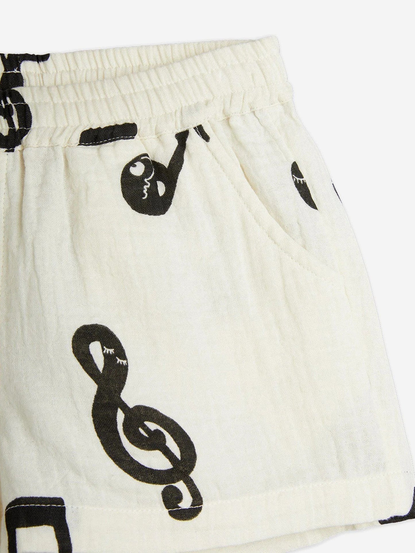Kids Note AOP Muslin Shorts in White