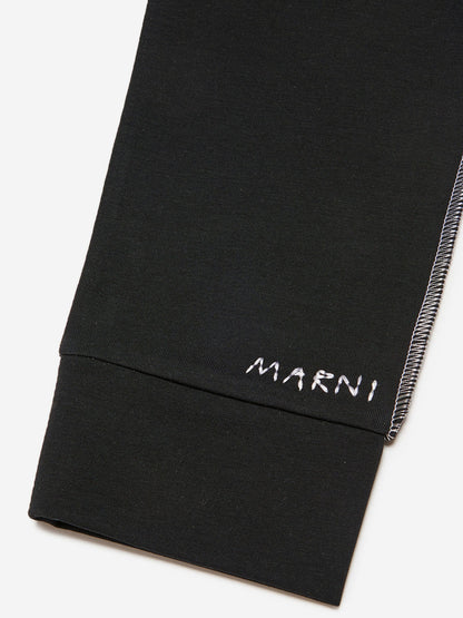 MARNI 女童黑色徽标紧身裤
