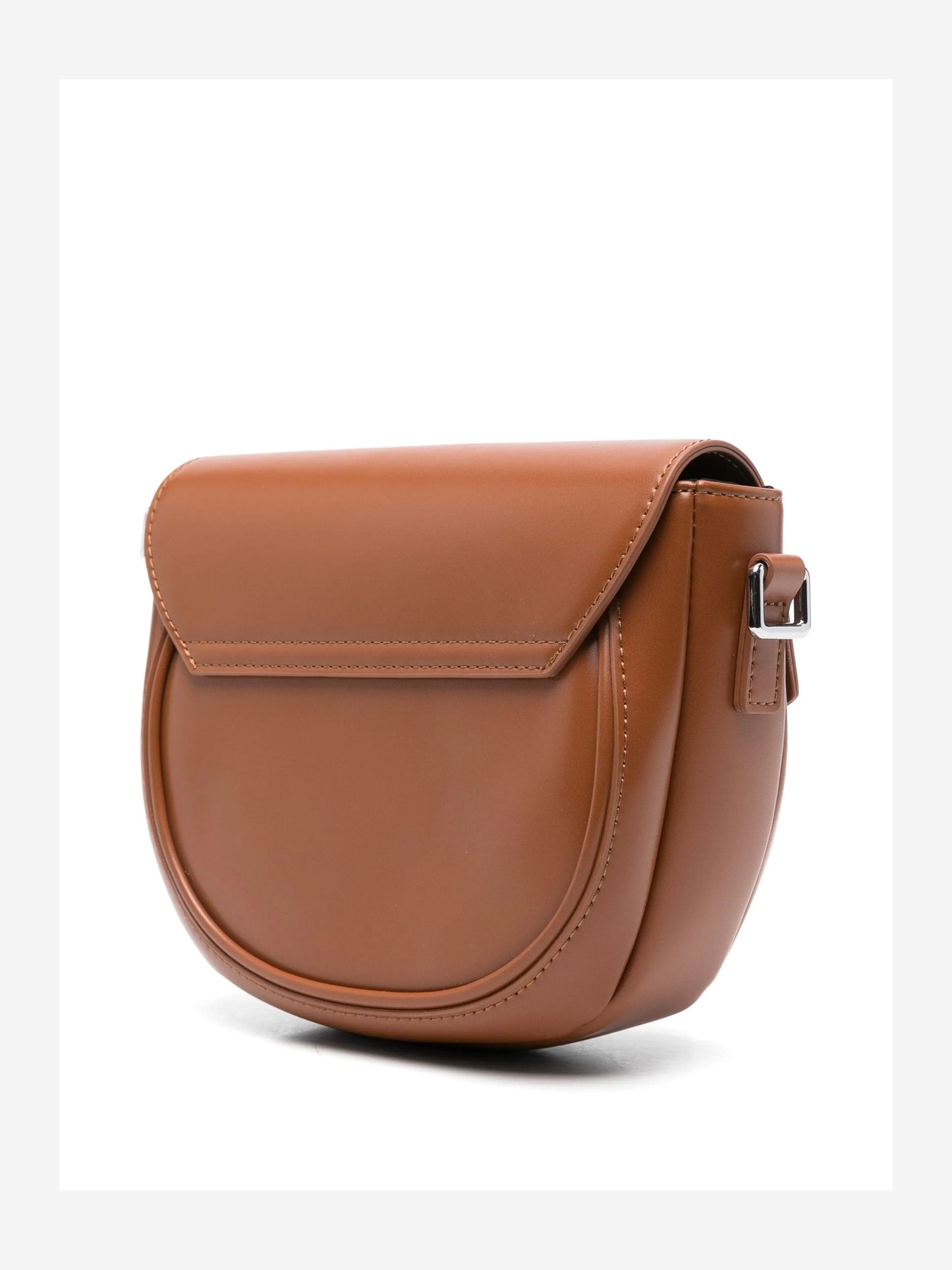Girls Faux Leather Flower Smile Bag in Brown