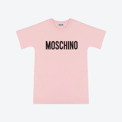 女童粉色Logo棉连衣裙