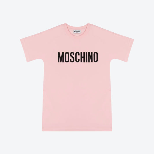 女童粉色Logo棉连衣裙
