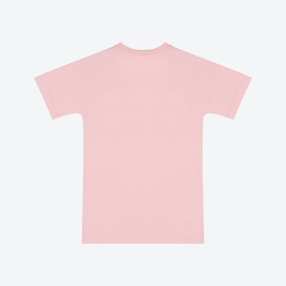 女童粉色Logo棉连衣裙