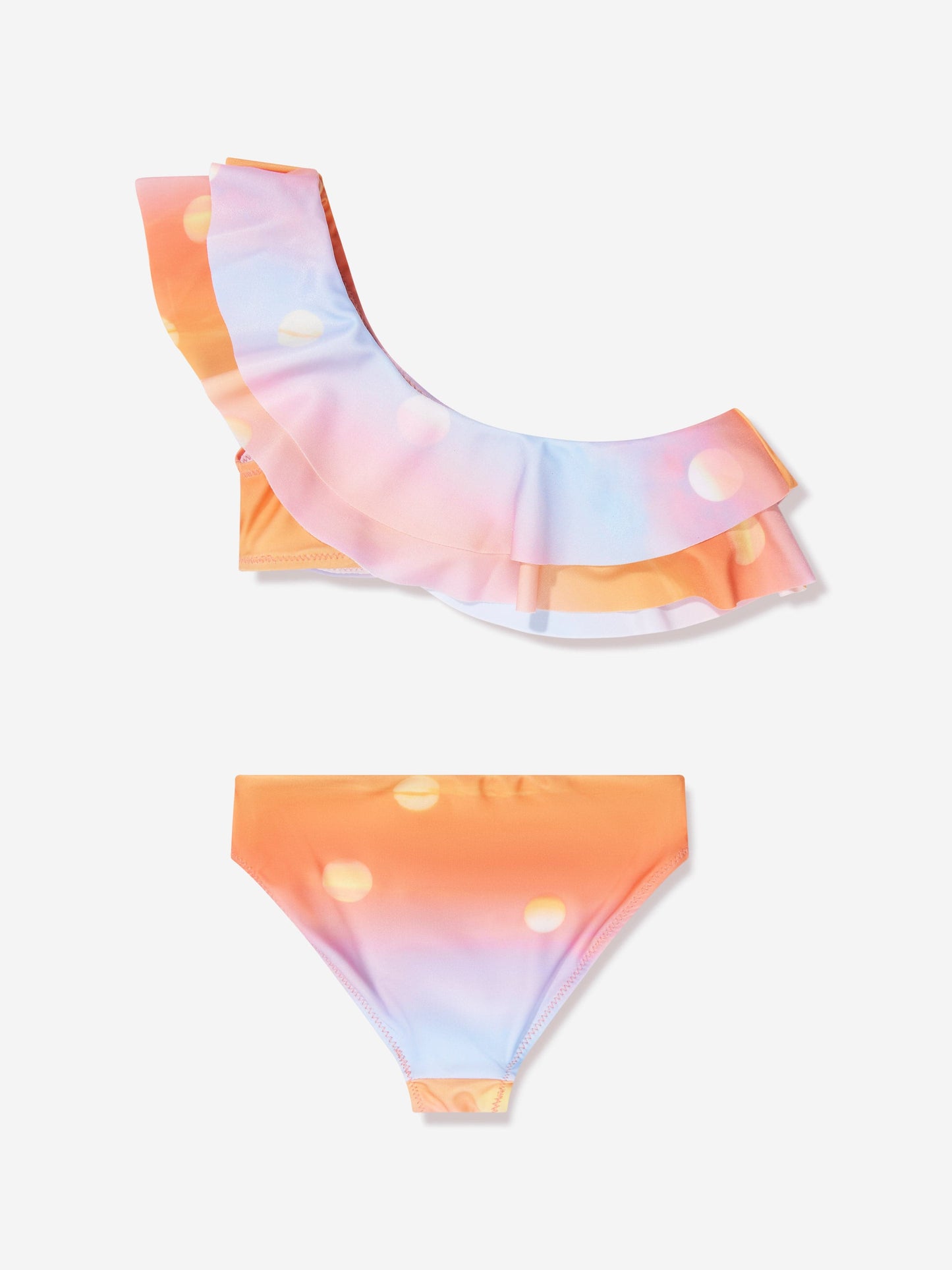 Molo Girls Sun Print Nikkie 橙色不对称比基尼