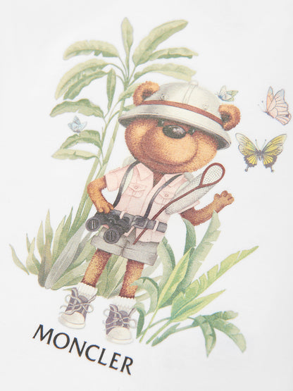 Baby Girls Bear Print T-Shirt in White