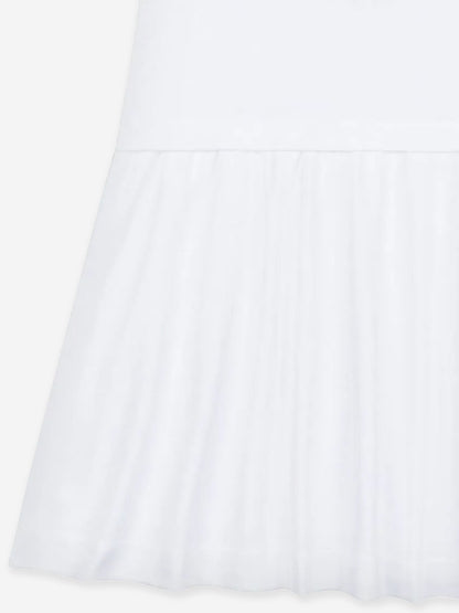 Girls Teddy Bear Logo Dress in White