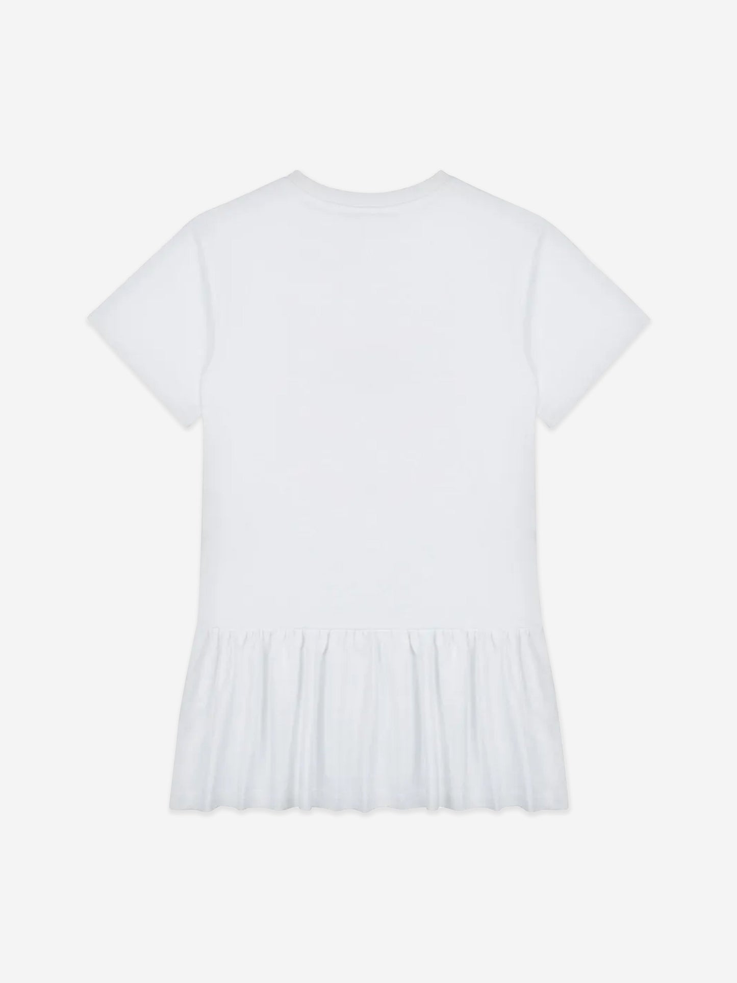 Girls Teddy Bear Logo Dress in White