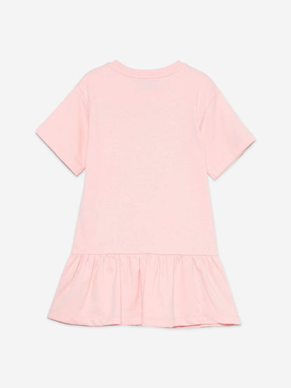 Girls Teddy Bear Logo Dress in Pink
