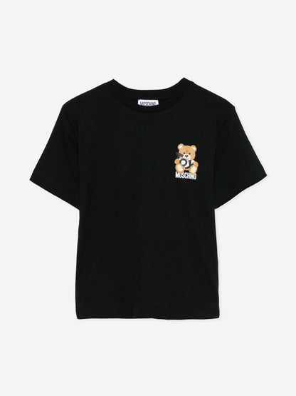 Kids Teddy Bear Logo T-Shirt in Black