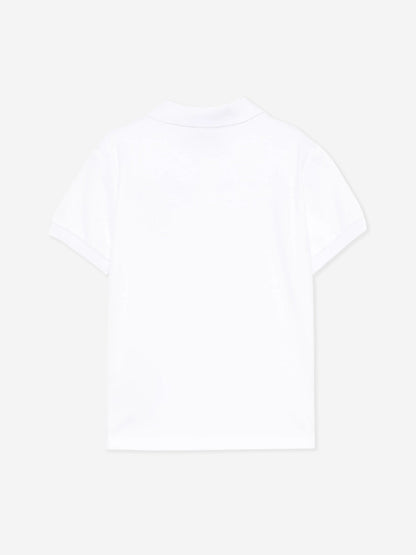 Boys Teddy Bear Polo Shirt in White