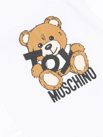 Boys Teddy Bear Polo Shirt in White
