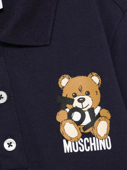 Boys Teddy Bear Polo Shirt in Navy