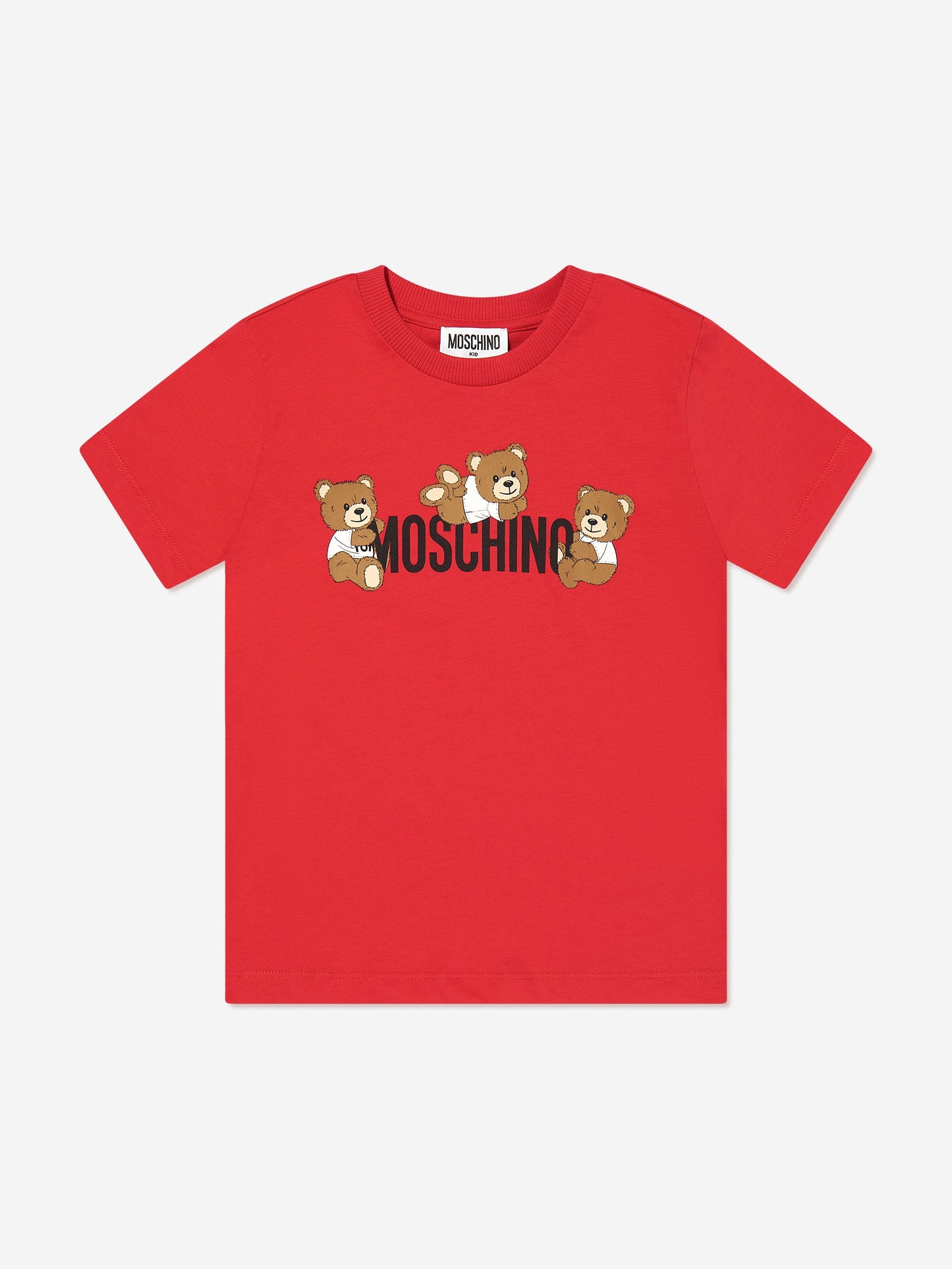 Kids Teddy Bear Logo T-Shirt in Red