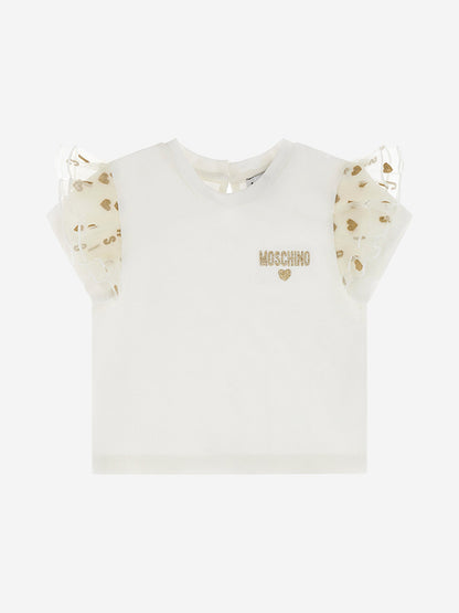 Baby Girls Hearts Skirt Set in Ivory