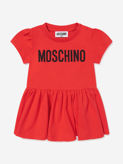Baby Girls Logo Skater Dress in Red