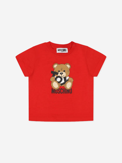 Baby Teddy Bear Logo T-Shirt in Red