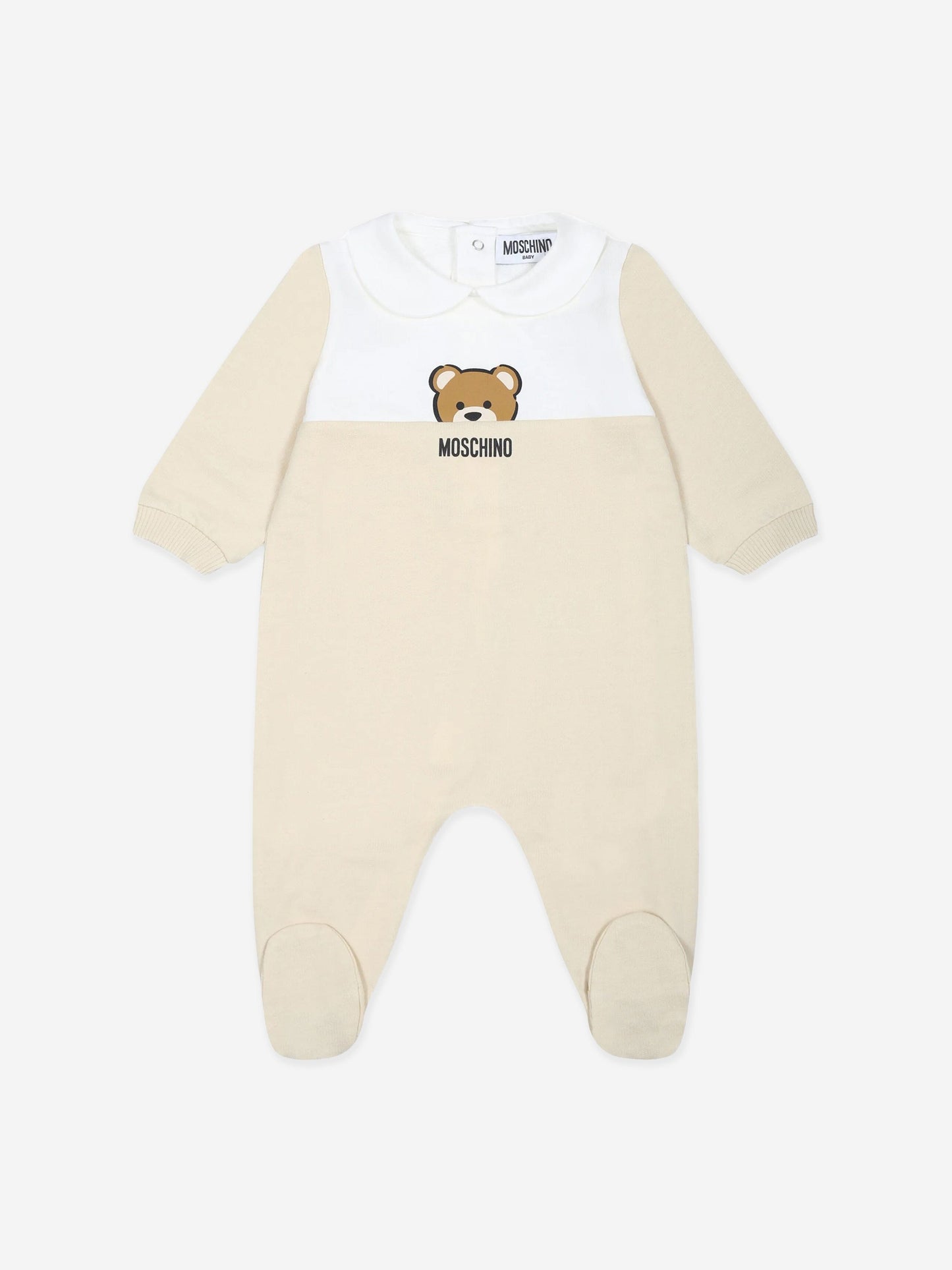 Baby Bear Logo Babygrow in Beige