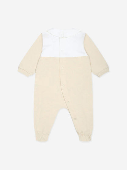 Baby Bear Logo Babygrow in Beige