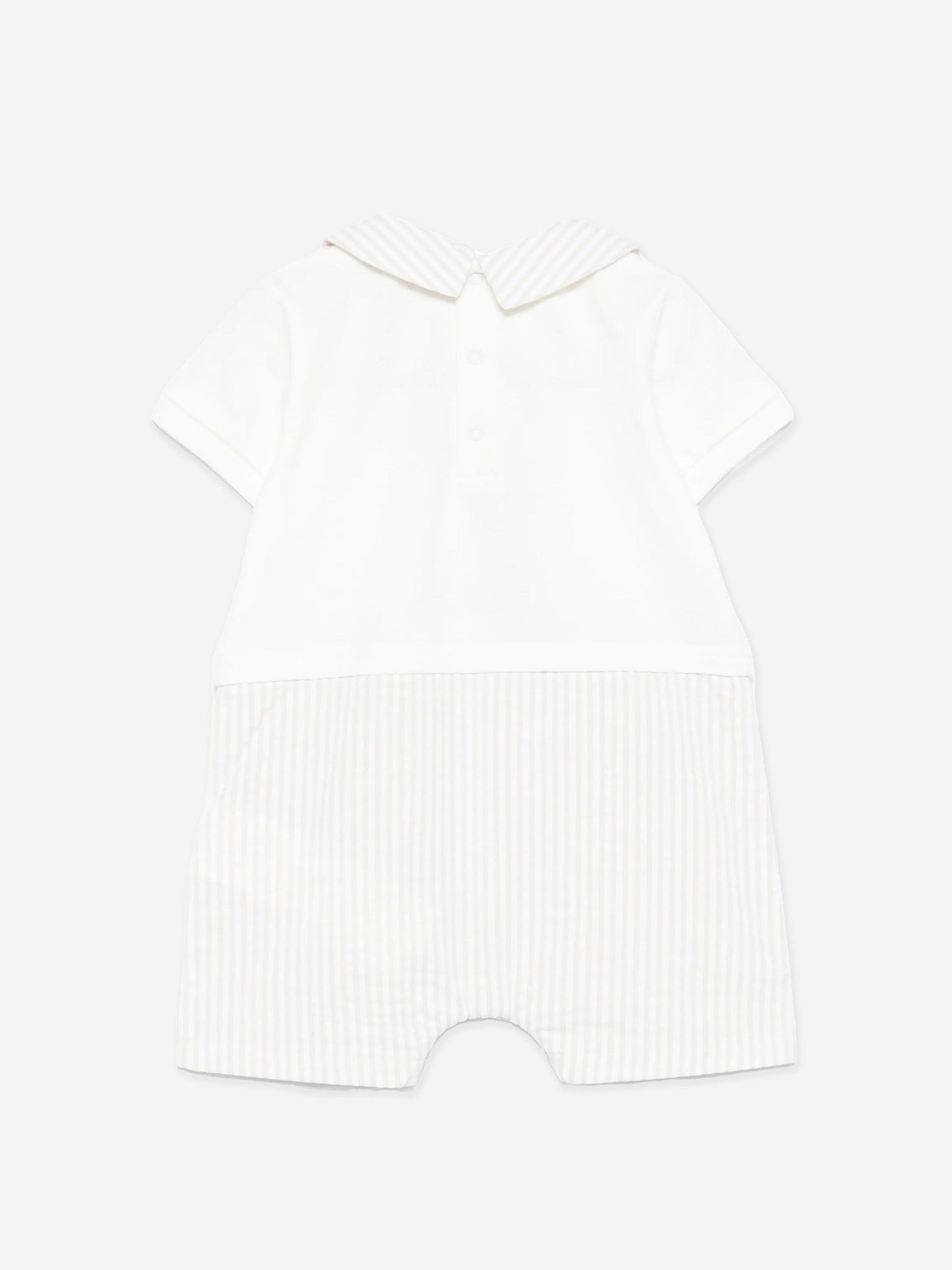 Baby Boys Teddy Bear Romper in Ivory