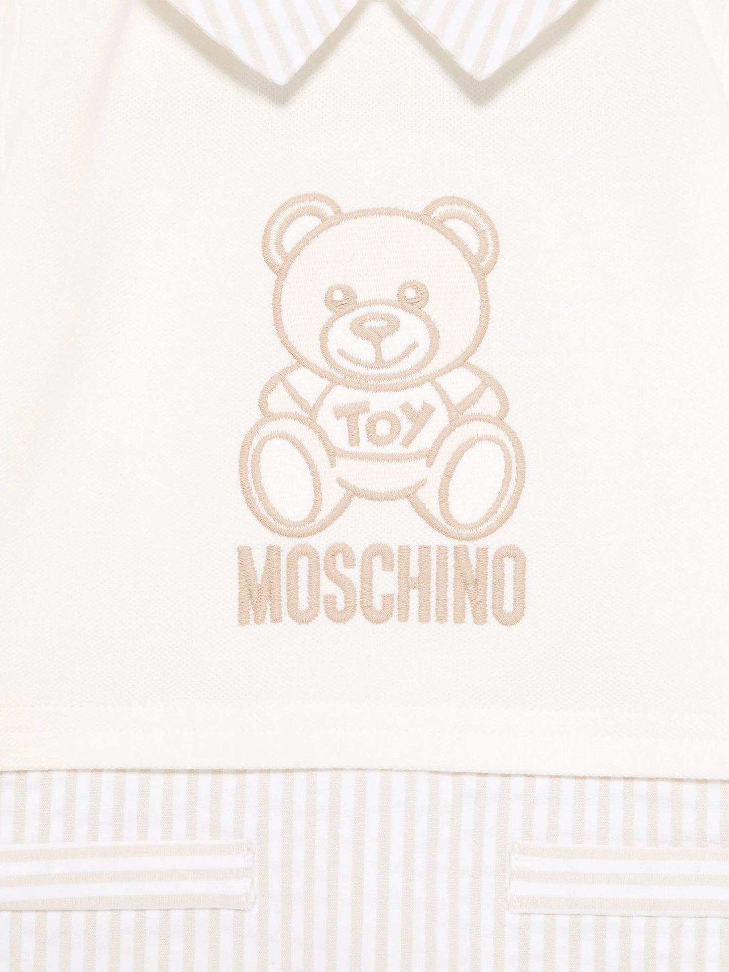 Baby Boys Teddy Bear Romper in Ivory