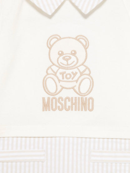 Baby Boys Teddy Bear Romper in Ivory