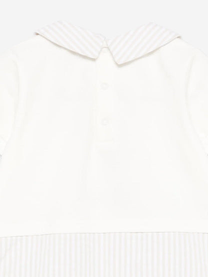 Baby Boys Teddy Bear Romper in Ivory