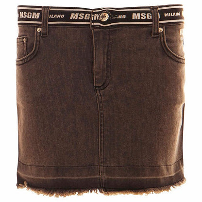 女童黑色牛仔短裙