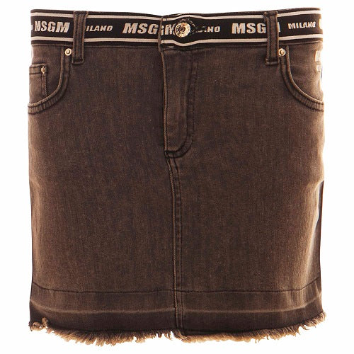 女童黑色牛仔短裙