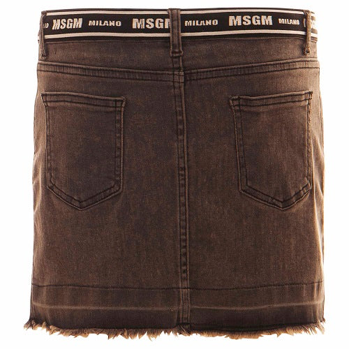 女童黑色牛仔短裙