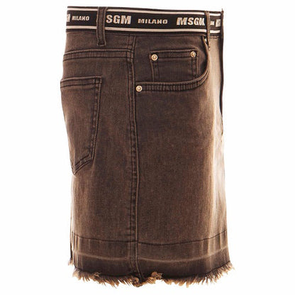 女童黑色牛仔短裙