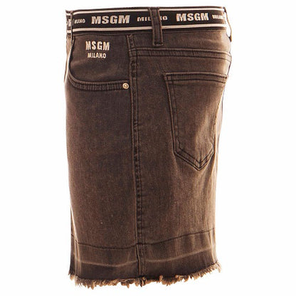 女童黑色牛仔短裙