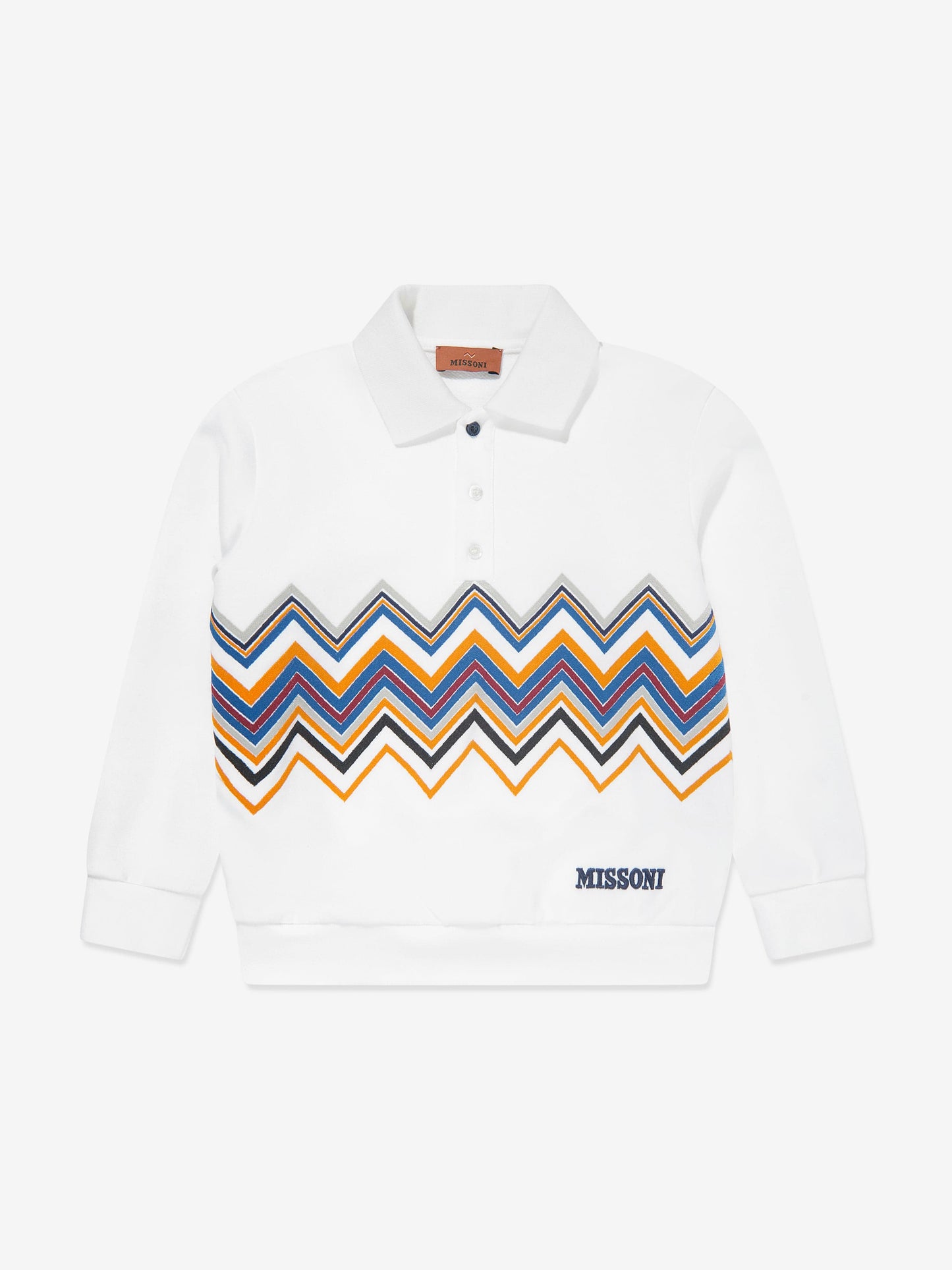 Missoni 男童白色锯齿形领口运动衫