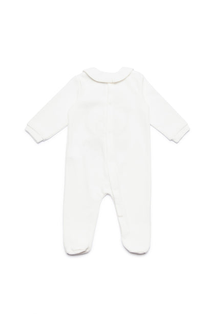 Baby Boys & Girls White Logo Cotton Jumpsuit