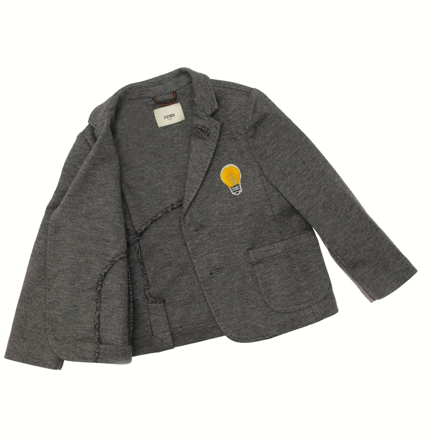 Baby Boys Grey Woven Embroidered Lightbulb Trims Blazer