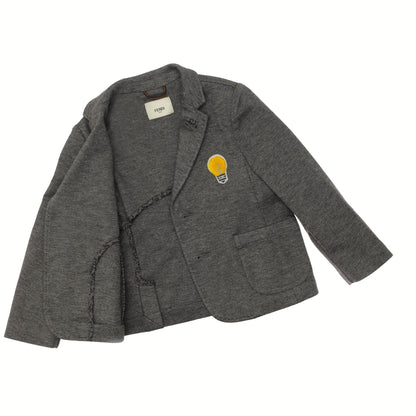 Baby Boys Grey Woven Embroidered Lightbulb Trims Blazer