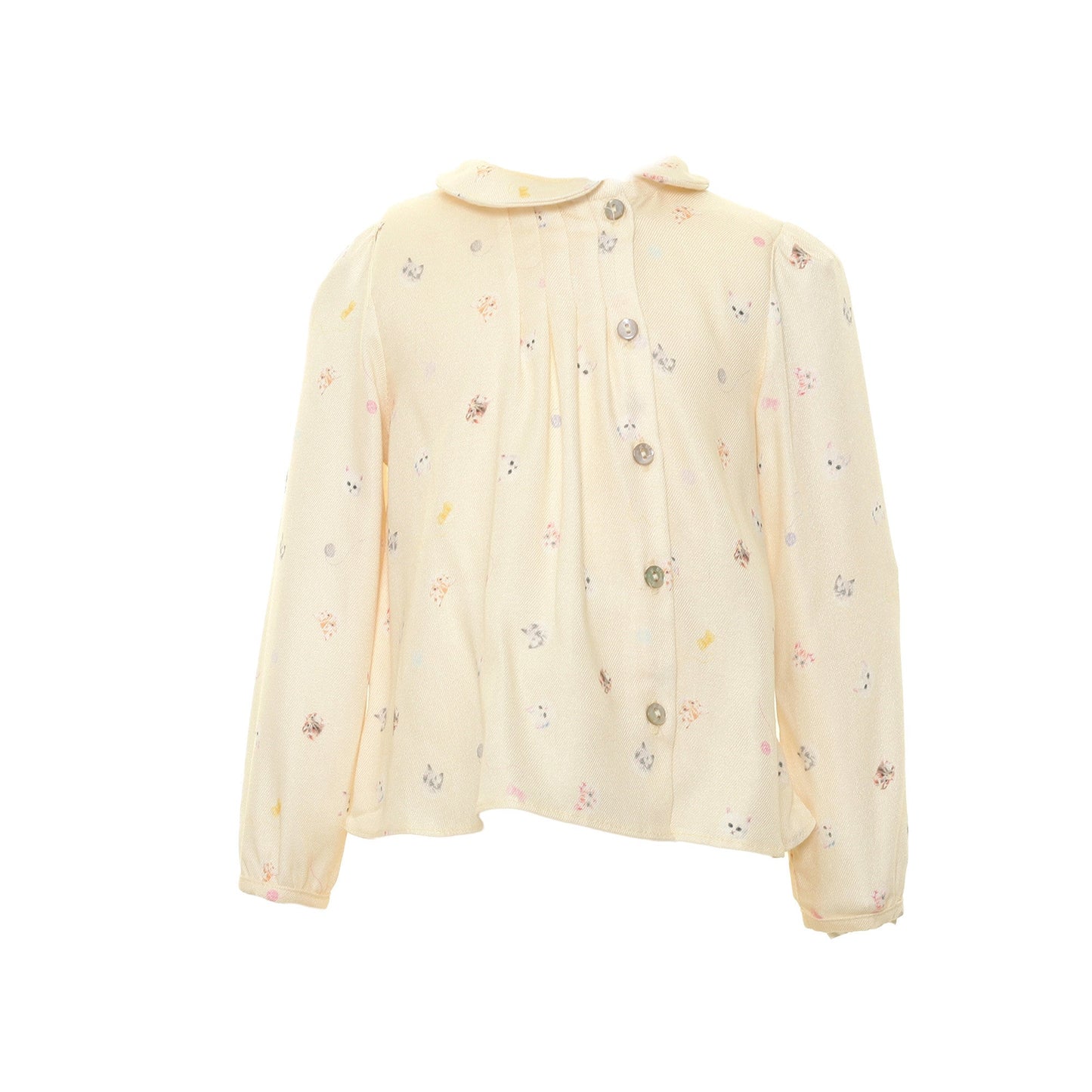 Baby Girls Beige Allover Printed Blouse