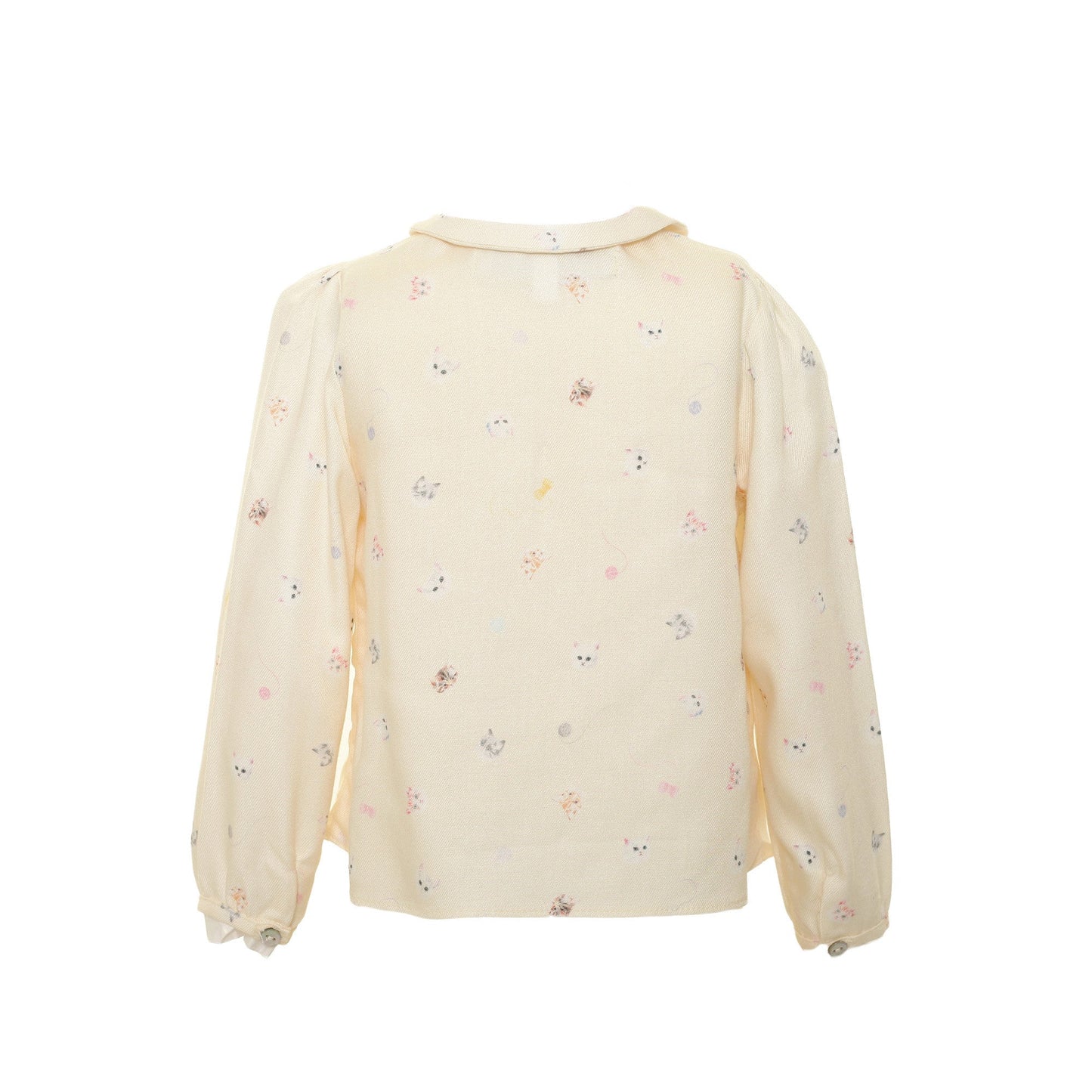 Baby Girls Beige Allover Printed Blouse