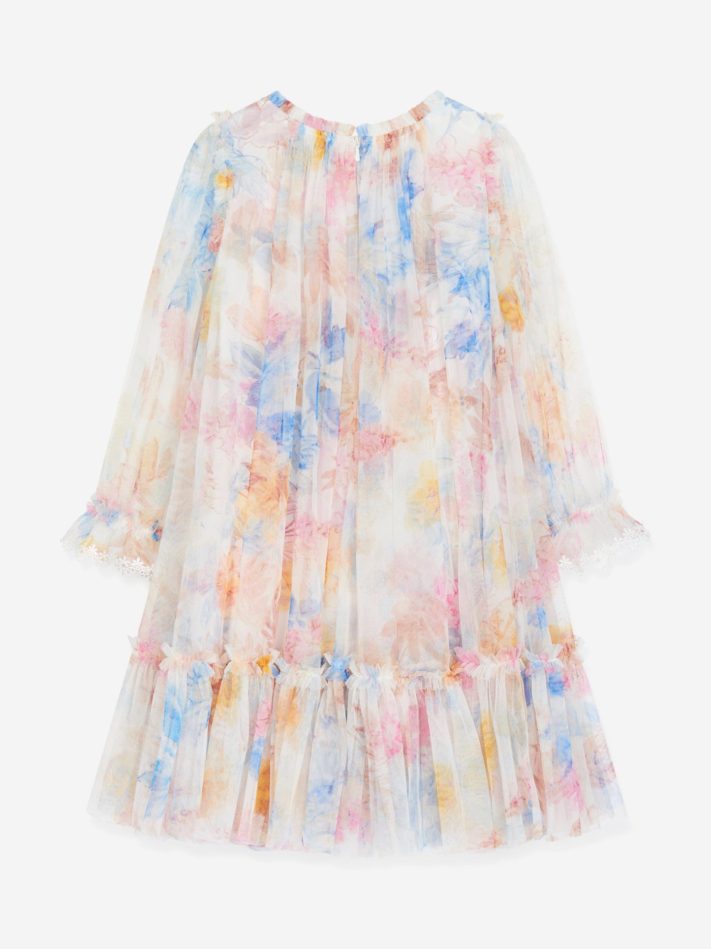 Girls Tulle Mariannes Floral Dress in White