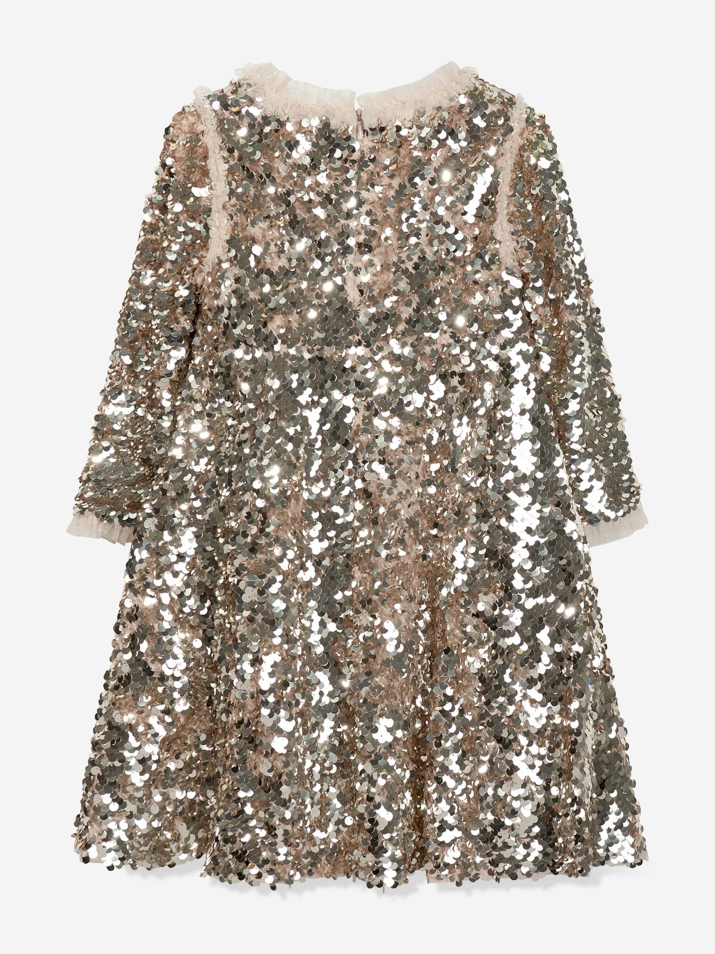 Needle & Thread Girls Hallie Sequin Dress in Silver
