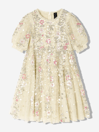 Girls Tulle Confetti Dress in Yellow