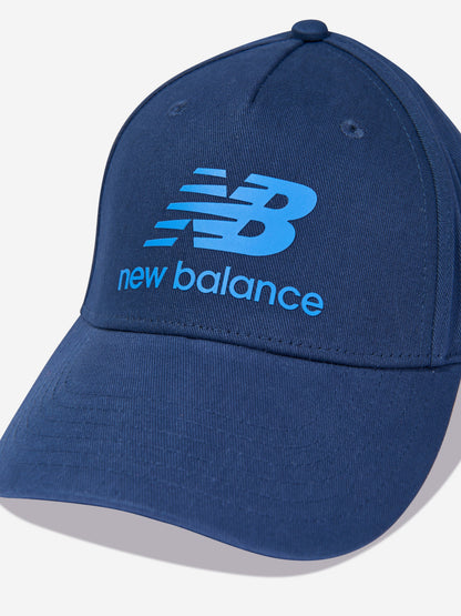 New Balance 男童海军蓝叠层徽标帽
