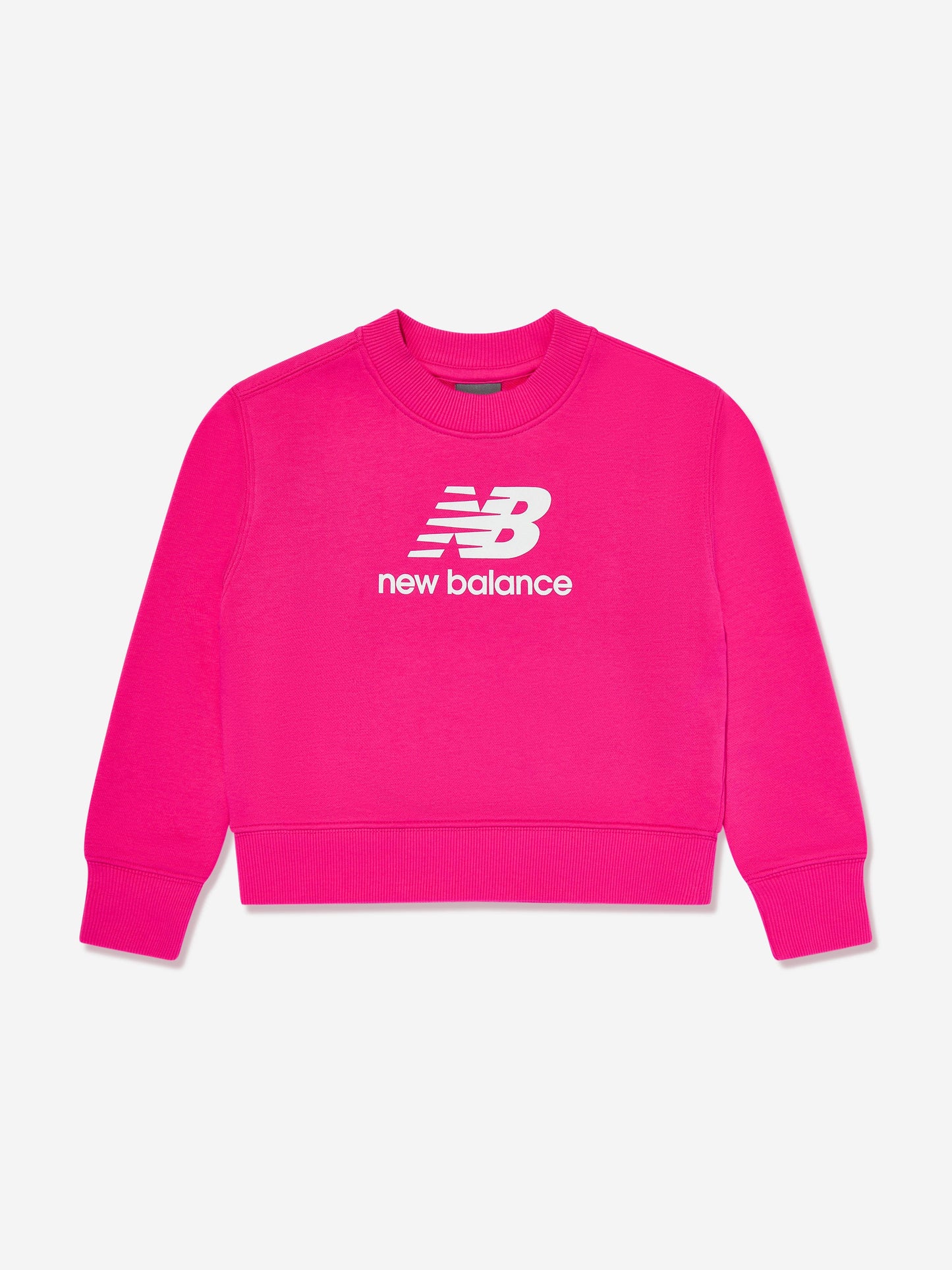 New Balance 女童法式毛圈布堆叠徽标运动衫（粉色）