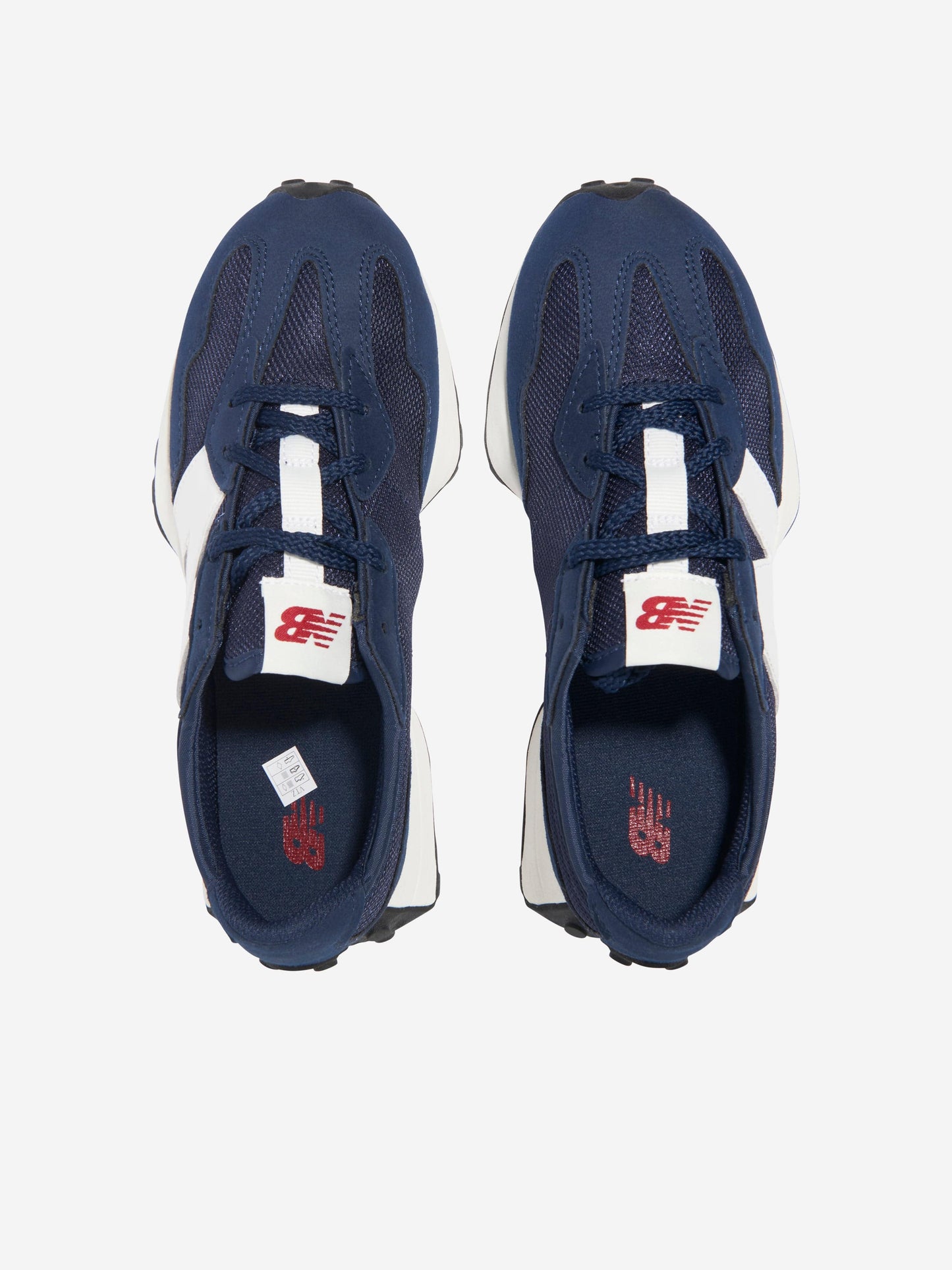 New Balance 儿童 327 系带徽标运动鞋（蓝色）