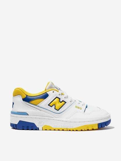 New Balance 儿童 550 徽标运动鞋（白色）