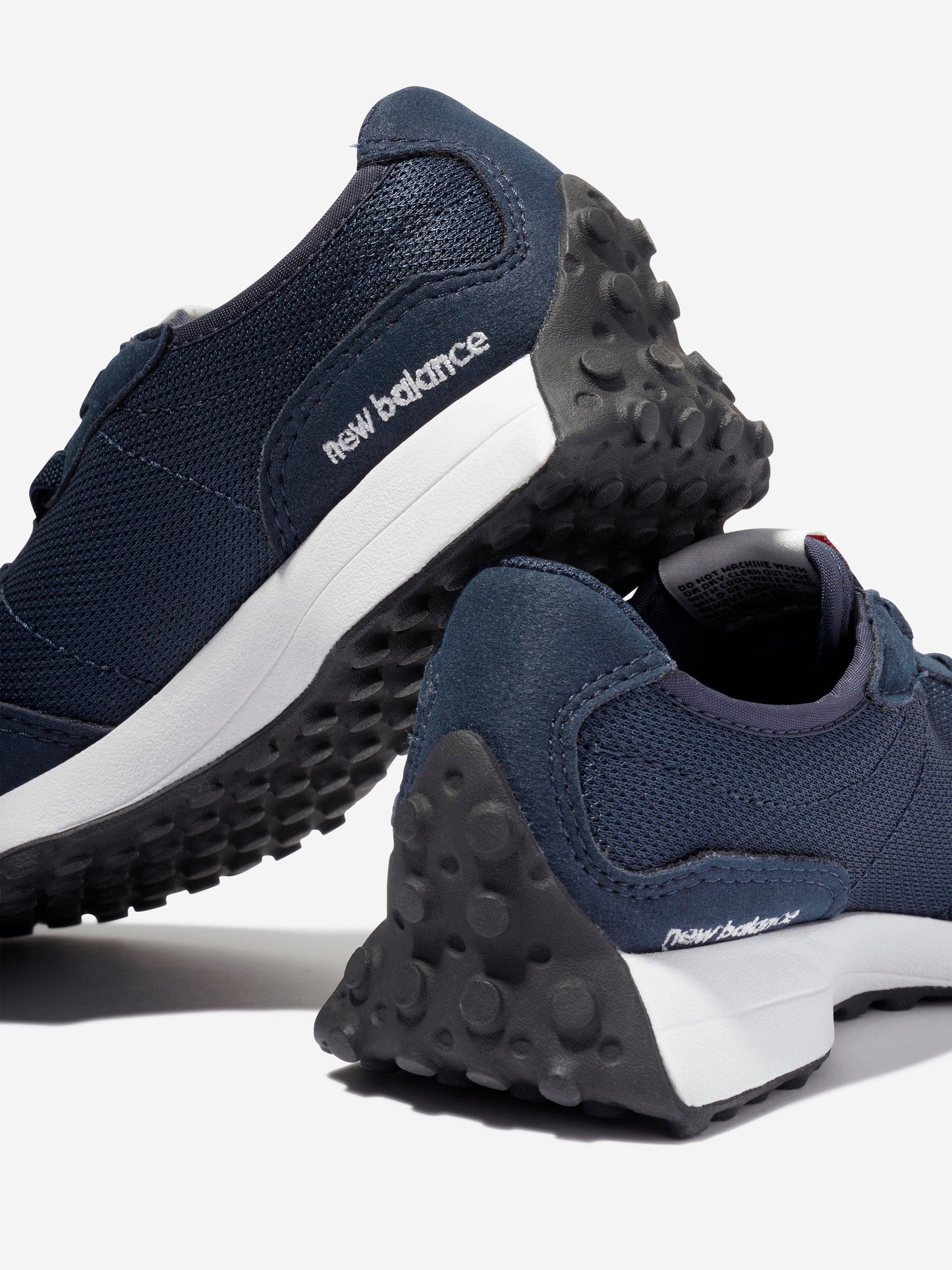 New Balance 儿童 327 系带徽标运动鞋（蓝色）